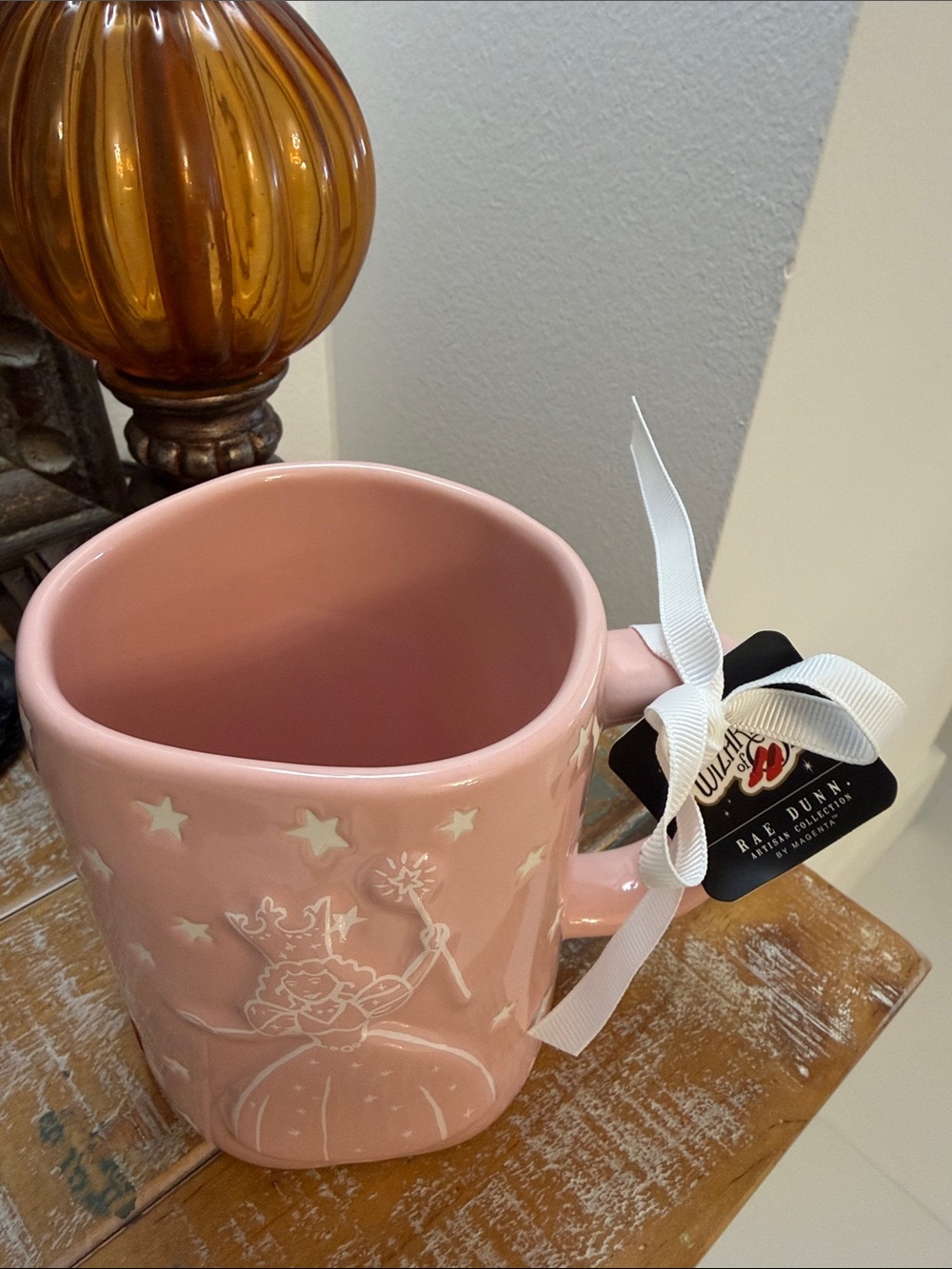 Rae Dunn & Wizard of Oz Glinda the Good Witch Pink & White Ceramic Mug